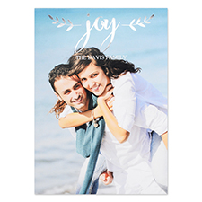Create Your Own Script Joy Personalized Photo Foil Card Silver