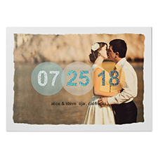 Pure Romance Glitter Personalized Photo Wedding Announcement 5X7 Cards