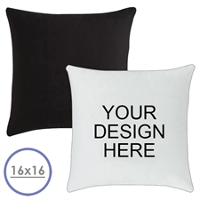 16 X 16 Custom Design Pillow (Black Back)  Cushion (No Insert)