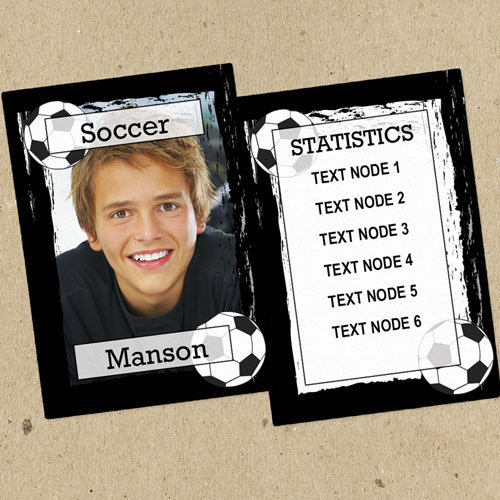 Black Border Football Personalized Photo Trading Cards