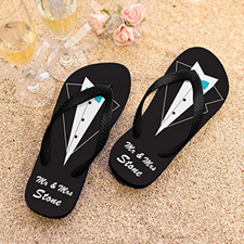 Mr. Personalized Wedding Flip Flops, Men Medium