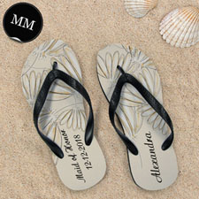 Design My Own Daisies Personalized Wedding Men Medium Flip Flop Sandals